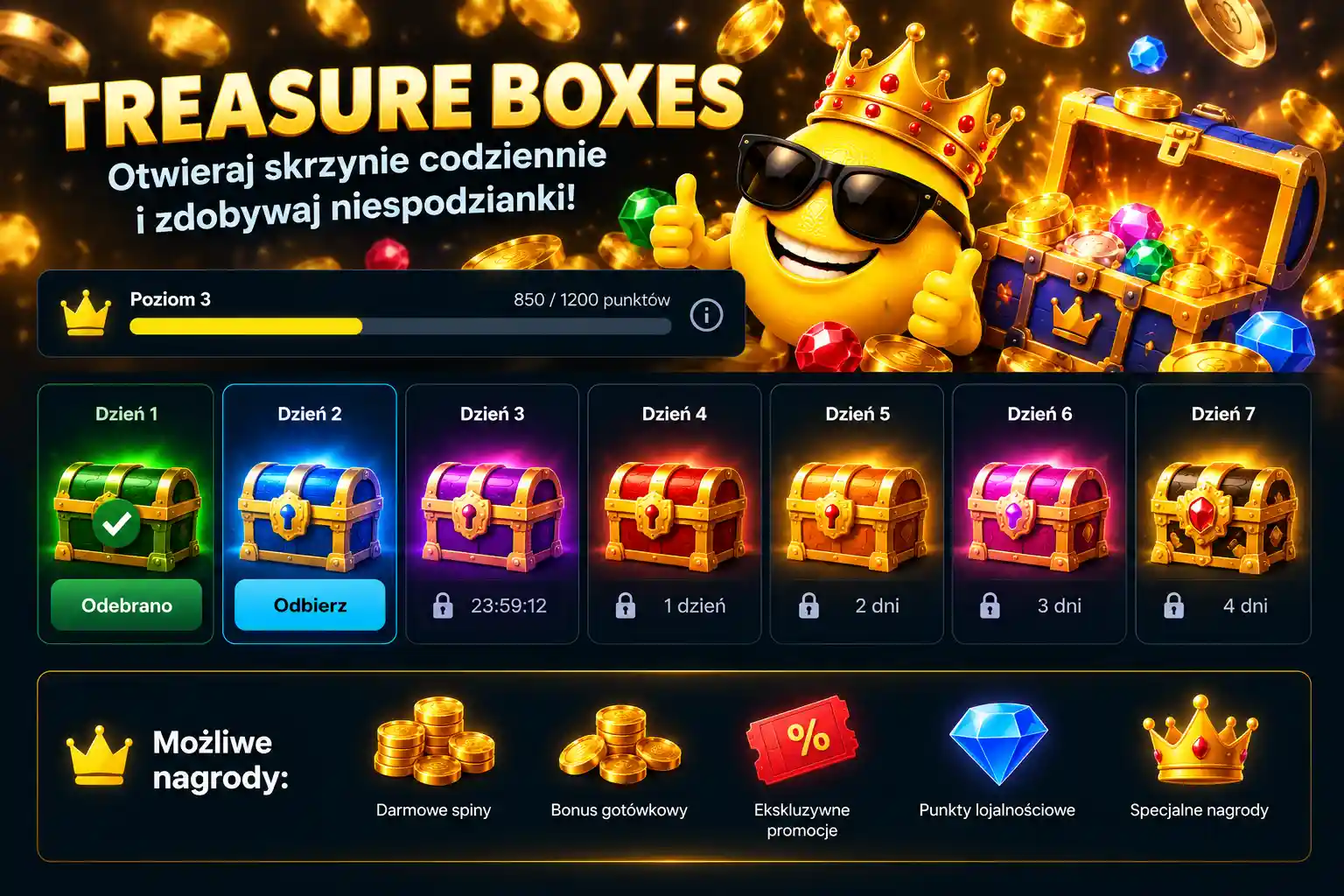 System Treasure Boxes w Lemon Casino