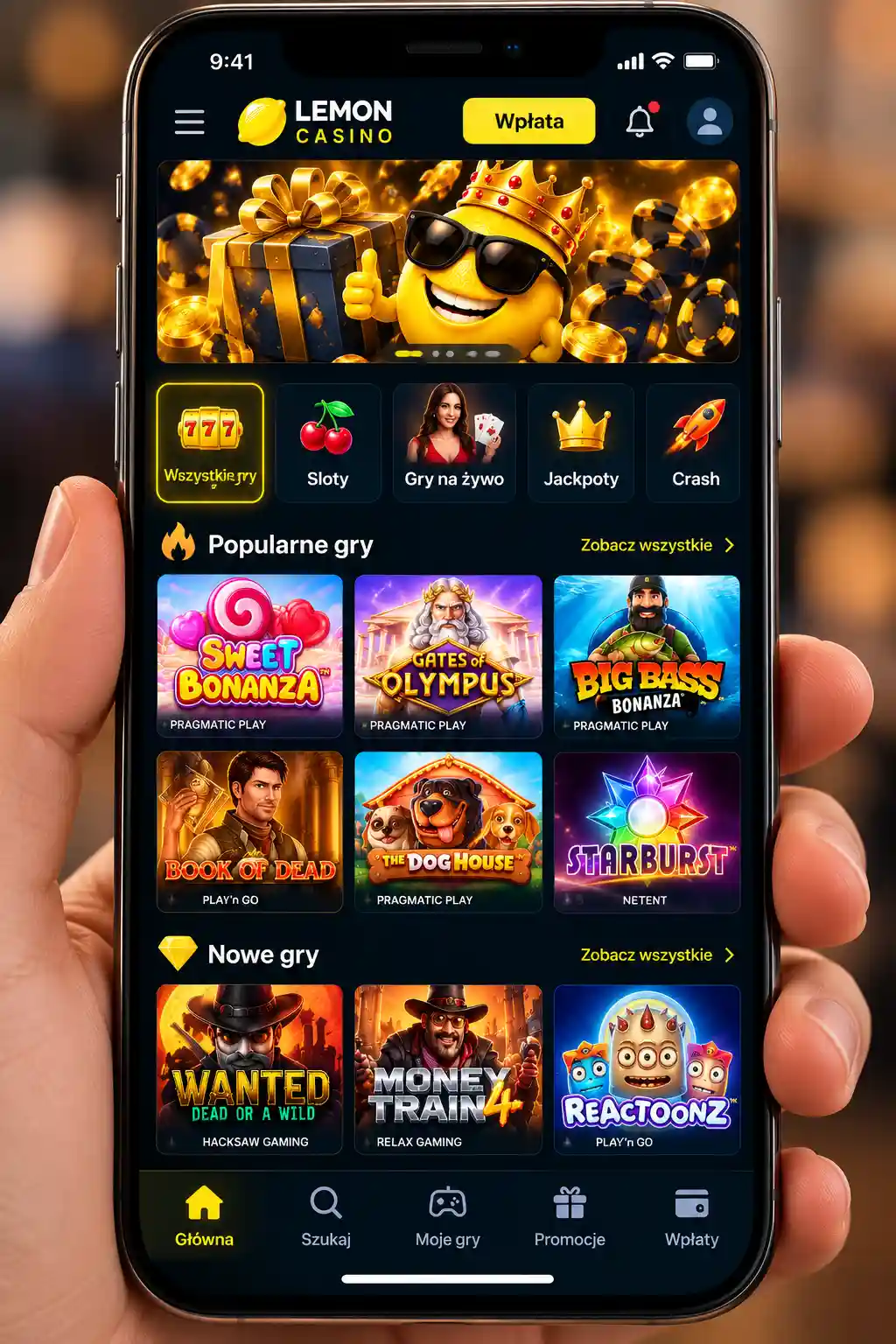 Mobilna wersja Lemon Casino na smartfonie